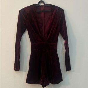 Velvet Long Sleeve Romper